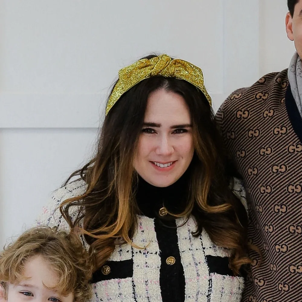 Lele Sadoughi Gold Bow Headband
